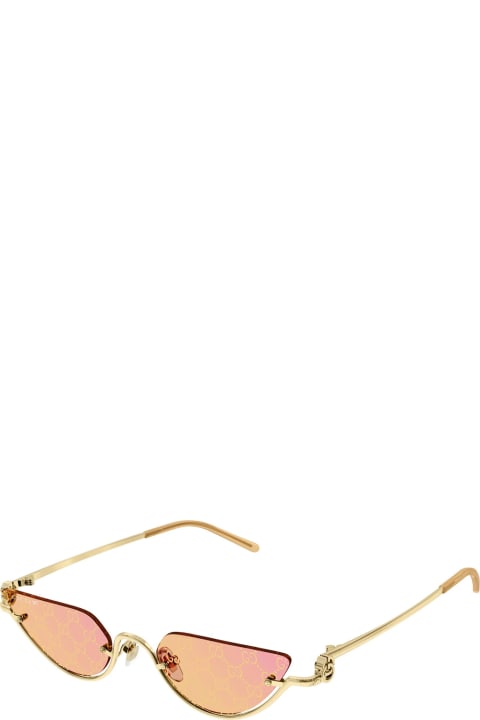 Gucci Eyewear Eyewear for Women Gucci Eyewear Gg1603s Linea Gg Logo 004 Gold Yellow Sunglasses