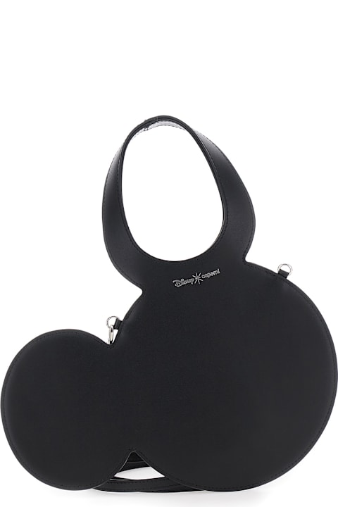 Coperni Bags for Women Coperni 'mickey' Black Crossbody Bag With Adjustable And Removable Shoulder Strap And Logo Lettering On The Front In Leather Woman
