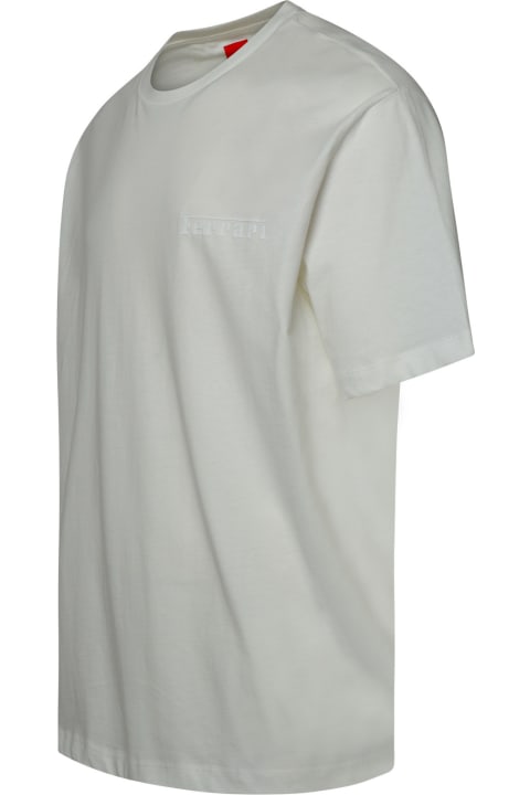 Ferrari Clothing for Men Ferrari White Cotton T-shirt