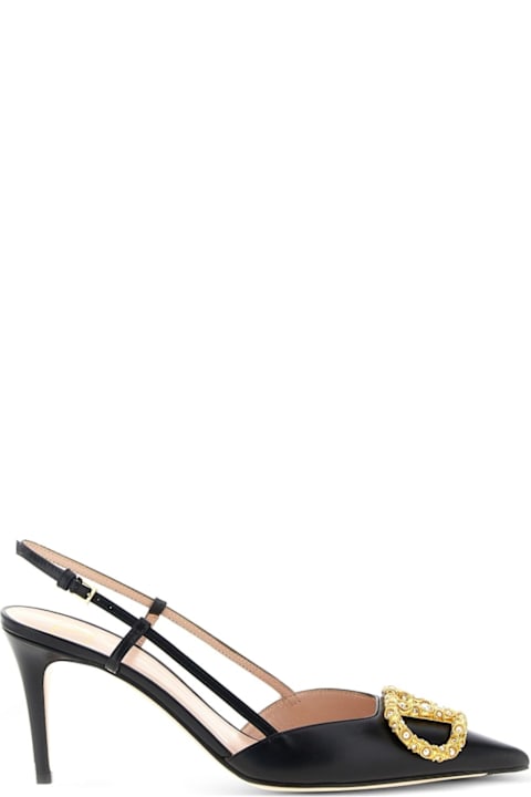 Valentino Garavani Vlogo Signature Leather Slingback Pumps