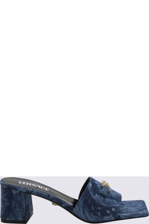 Versace Sandals for Women Versace Blue Denim Slippers