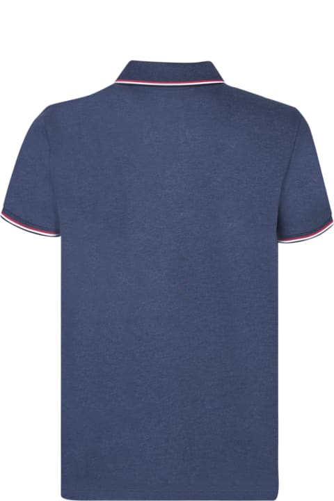Homeware Moncler Logo Patch Blue Polo Shirt