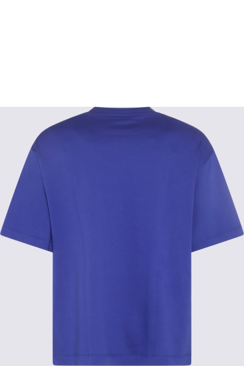Topwear for Men Off-White Electric Blue Cotton Body Stitch Skate T-shirt