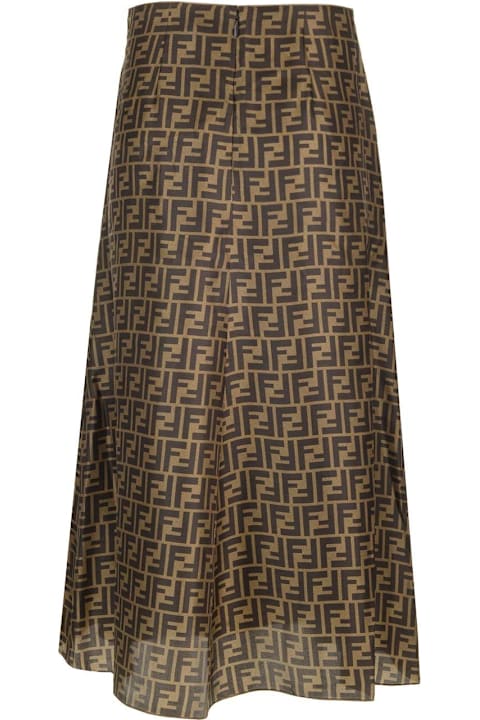 Fendi Skirts for Women Fendi Brown Ff Twill Skirt