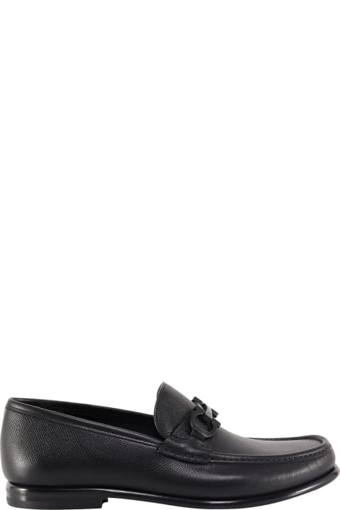 Ferragamo Shoes for Men Ferragamo Crown Leather Loafer With Gancini Detail