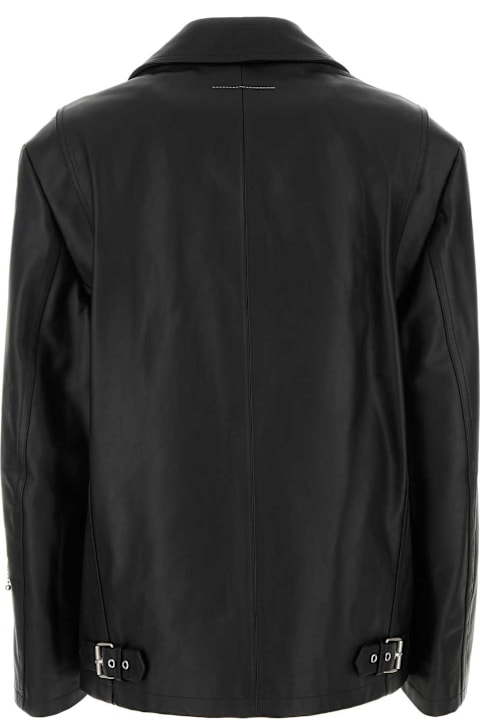 Coats & Jackets for Women MM6 Maison Margiela Black Leather Jacket