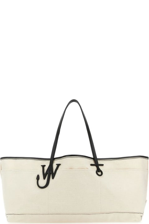J.W. Anderson Women J.W. Anderson Ivory Canvas Anchor Shopping Bag
