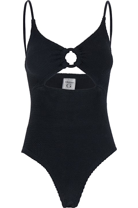 Hunza G Swimwear for Women Hunza G 'crystal' Black Swimsuit With Tonal Loop And Cut-out Detail On The Front In Tech Fabric Woman