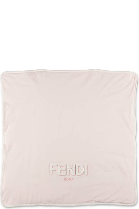 Accessories & Gifts for Baby Girls Fendi Fendi Coperta Rosa In Cotone Baby Girl