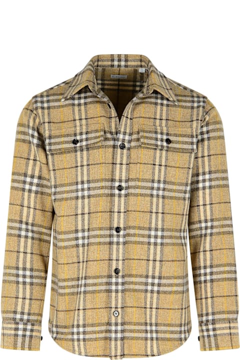 Clothing Sale for Men Burberry 'check Vintage' Beige Wool Shirt