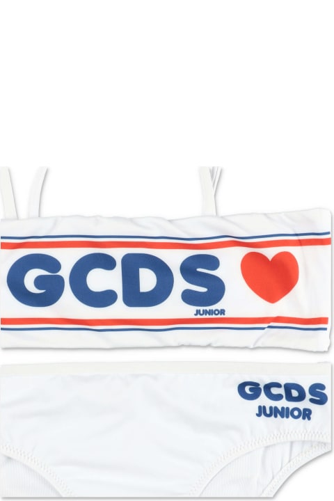 GCDS Mini Swimwear for Boys GCDS Mini Gcds Costume Bikini Bianco In Lycra