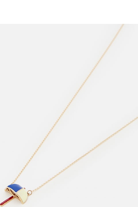 Aliita Jewelry for Women Aliita 9k Gold Sombrilla Enamel Necklace
