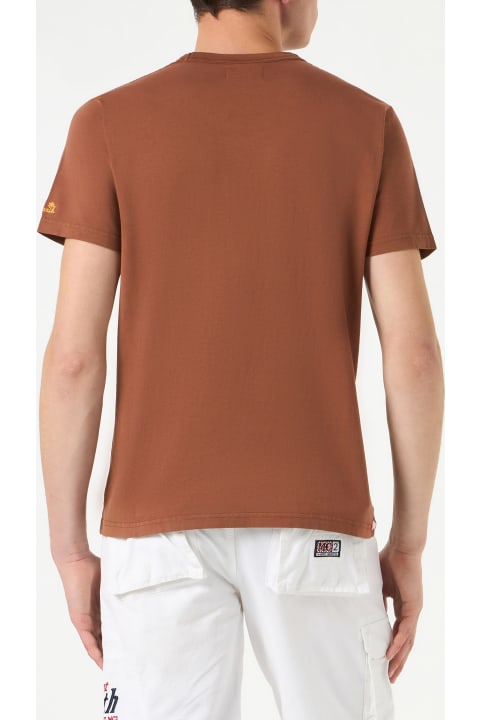 Homeware MC2 Saint Barth Man Brown Cotton T-shirt
