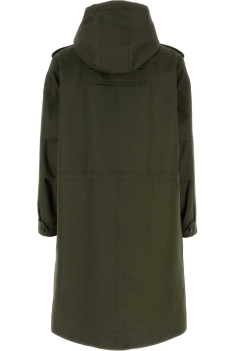 Valentino Garavani Coats & Jackets for Men Valentino Garavani Army Green Cotton Trench Coat