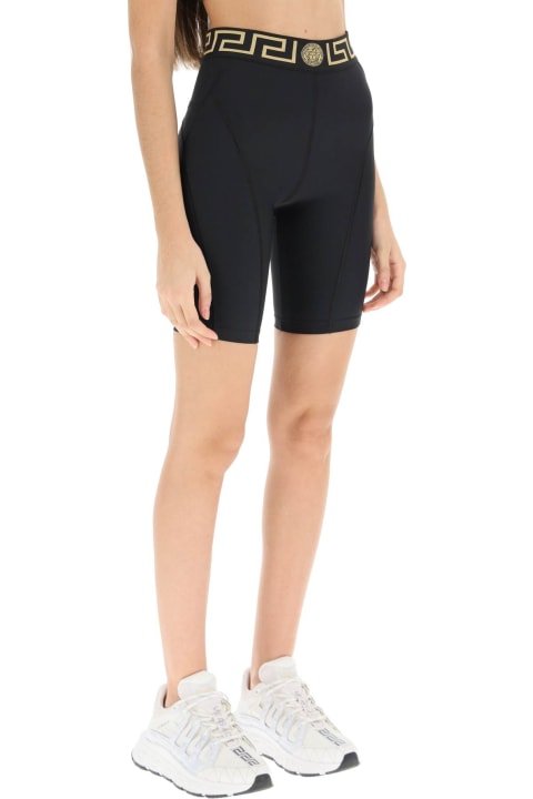 Underwear & Nightwear for Women Versace Cyclist Bermuda Shorts With 'greek' Border