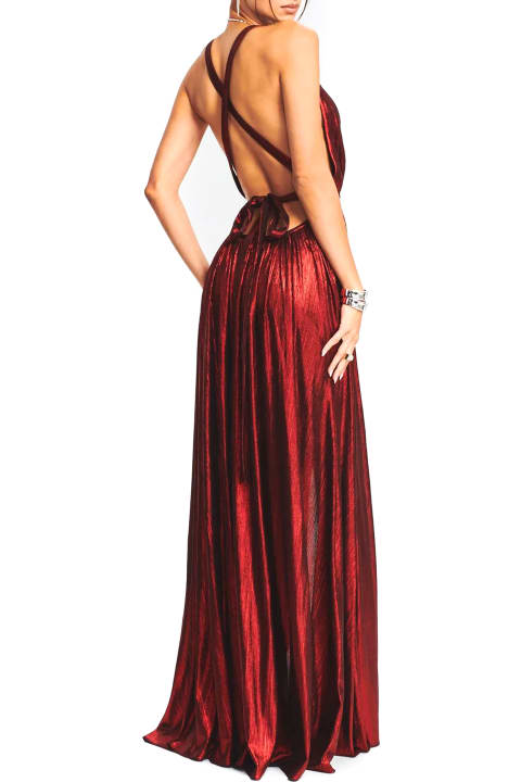 Dark Red Tova Satin Dress