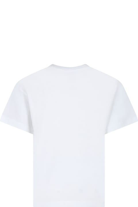 ボーイズ トップス MSGM White T-shirt For Boy With Logo