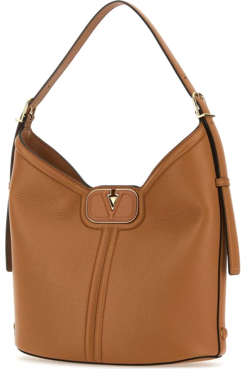 Bags Sale for Women Valentino Garavani Camel Leather Vlogo Handbag