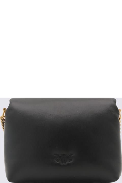 Pinko Shoulder Bags for Women Pinko Black Leather Baby Love Click Puff Shoulder Bag