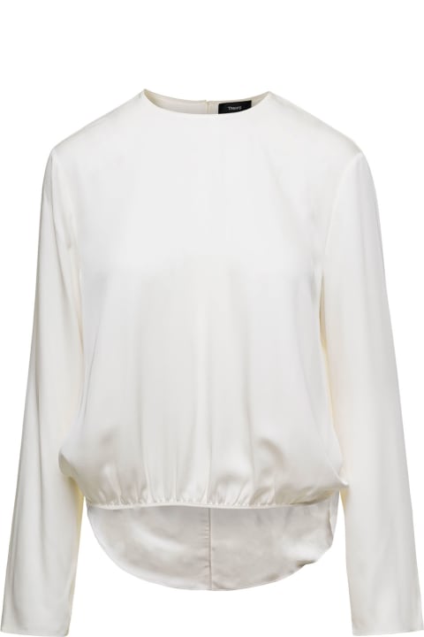Theory Topwear for Women Theory White Blouse With Asymmetric Hem In Silk Woman