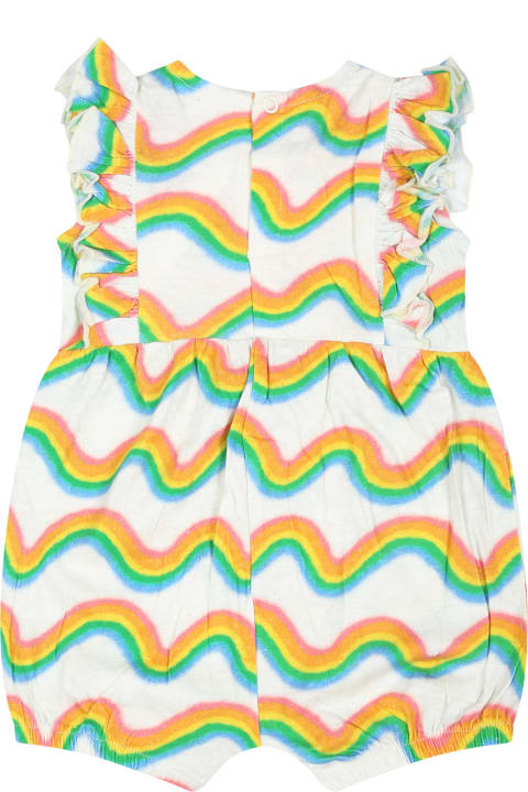ベビーボーイズ Moloのボディスーツ＆セットアップ Molo White Romper For Baby Girl With Rainbow Print