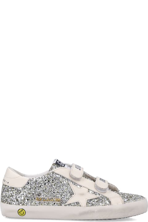 Homeware Golden Goose Golden Goose Kids Old School Glitter And Leather Sneakers