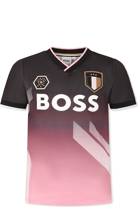 Hugo Boss T-Shirts & Polo Shirts for Women Hugo Boss Black T-shirt For Boy With Logo