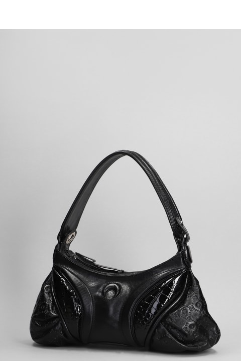 ウィメンズ Marine Serreのショルダーバッグ Marine Serre Black Leather Stardust Handbag