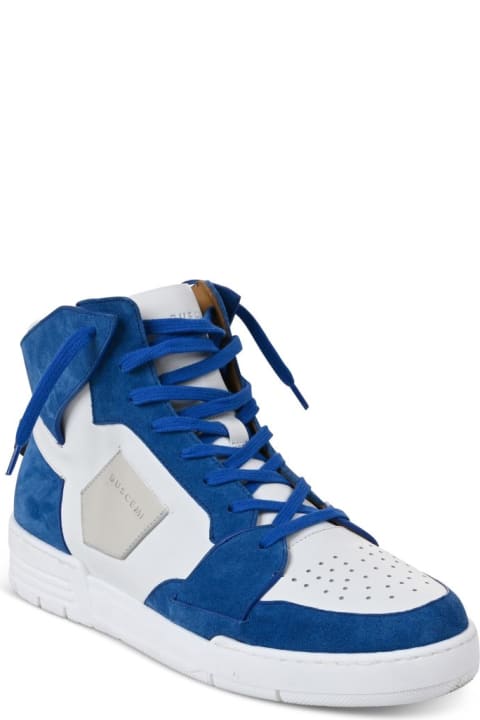 Calf Leather Shoes White+blue