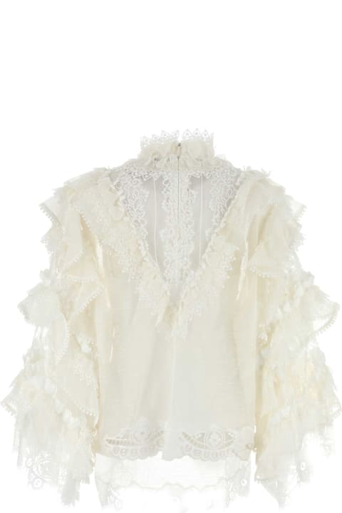 Zimmermann for Women Zimmermann White Linen Blend Crush Blouse