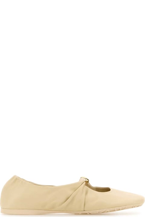 Loewe Cream Nappa Leather Pebble Ballerinas