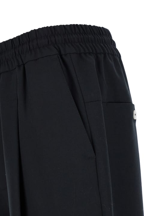 Drôle de Monsieur Pants for Men Drôle de Monsieur Black Carrot Pants With Drawstring In Wool Blend Man