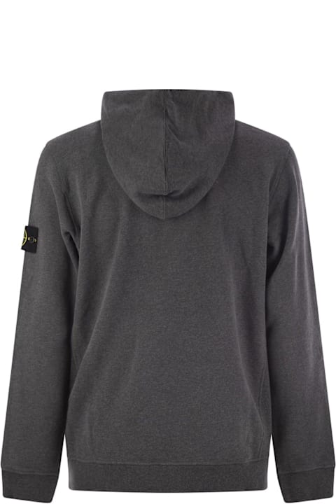 Stone Island for Men Stone Island Compass Patch Drawstring Hoodie