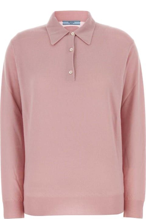 Topwear for Women Prada Pink Cashmere Polo Shirt