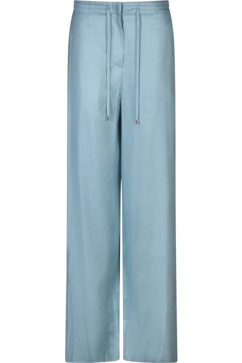 Lardini Pants & Shorts for Women Lardini Lardini Light Blue Linen-viscose Trousers