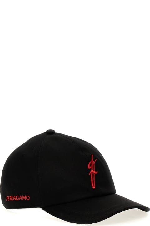 Hats for Men Ferragamo Logo Embroidery Cap