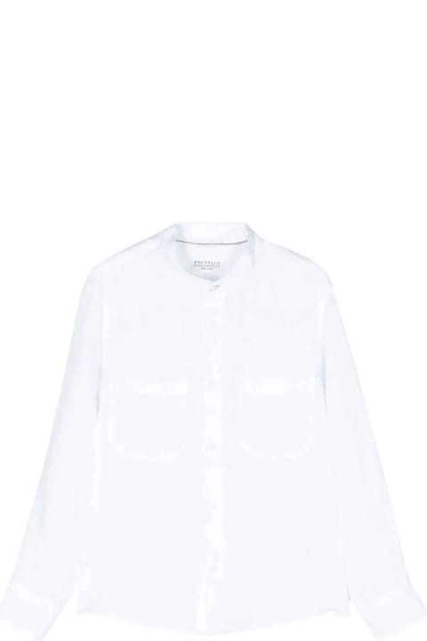 Shirts for Boys Brunello Cucinelli White Shirt Boy