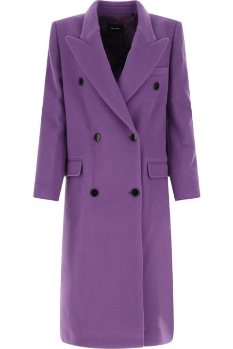 Homeware Isabel Marant Purple Wool Blend Enarryli Coat