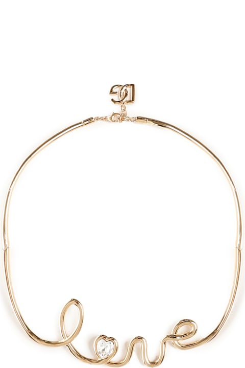Dolce & Gabbana Jewelry for Women Dolce & Gabbana Semi-rigid Necklace With Love Writing