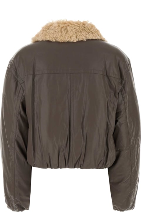Homeware STAND STUDIO Brown Synthetic Leather Fran Padded Jacket