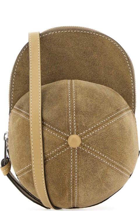 J.W. Anderson Shoulder Bags for Men J.W. Anderson Beige Suede Medium Cap Crossbody Bag