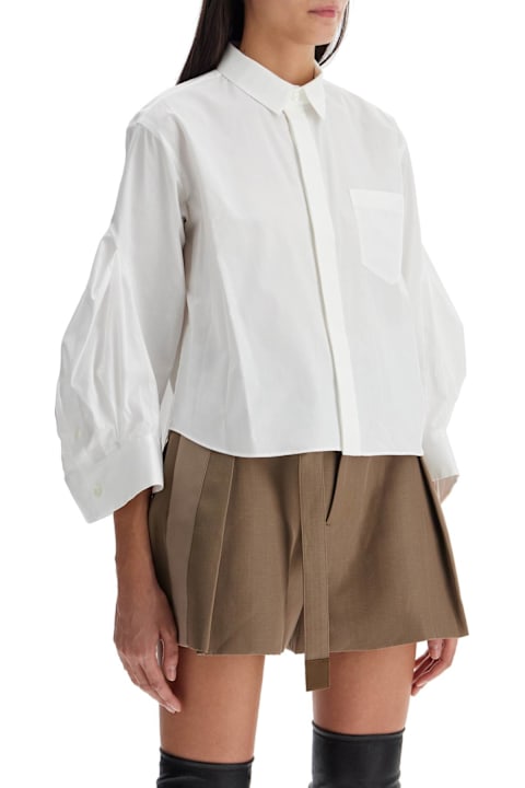 Sacai ملابس علوية لـ السيدات Sacai Boxy Shirt With Wide Sleeves