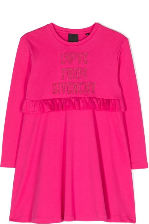 Dresses for Girls Givenchy Givenchy Abito Fucsia In Cotone Bambina