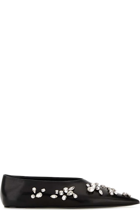 Jil Sander Black Leather Ballerinas