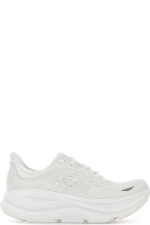 Hoka لـ Kids Hoka White Fabric W Bondi 9 Sneakers
