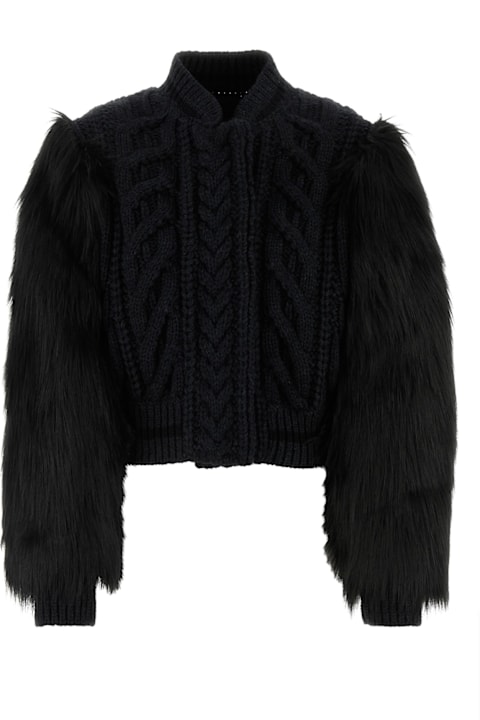 Givenchy Coats & Jackets for Women Givenchy Cable Knit Body Varsity Jacket