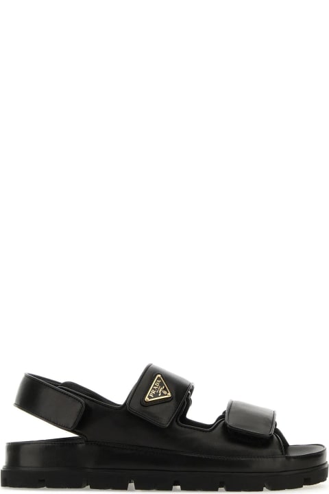 Sandals for Women Prada Black Nappa Leather Sandals