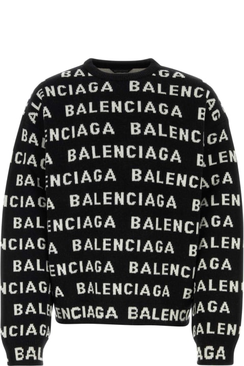 Balenciaga Clothing for Men Balenciaga Black Wool Blend Sweater