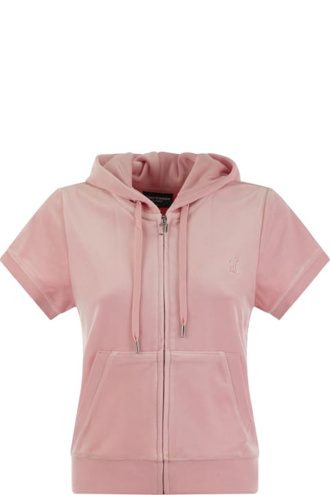 Juicy Couture Coats & Jackets for Women Juicy Couture Short-sleeved Velvet Hoodie