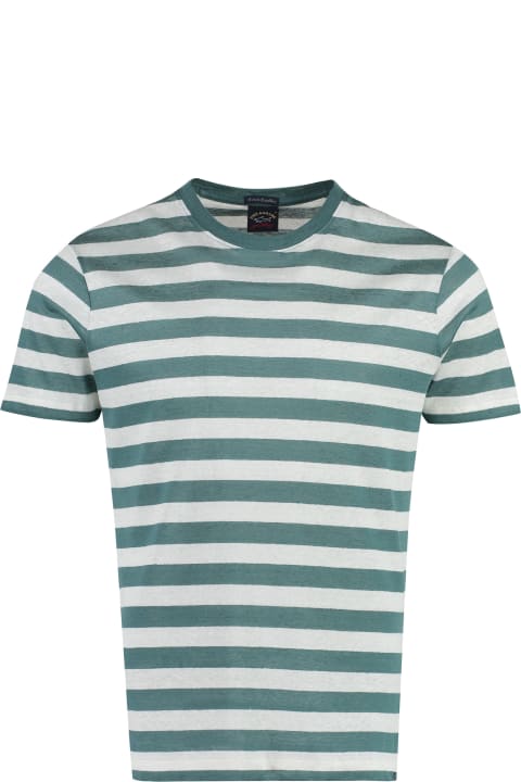 Paul&Shark for Men Paul&Shark Striped Linen-cotton Blend T-shirt